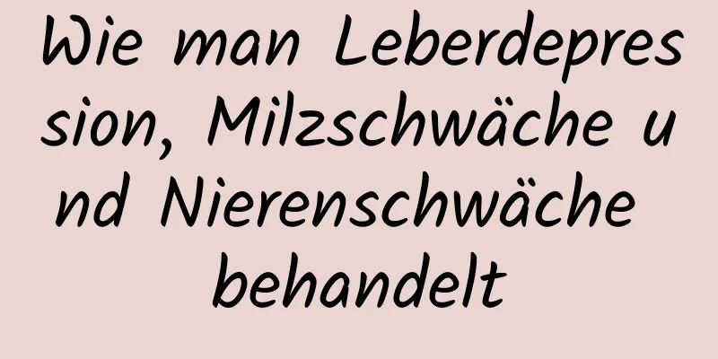 Wie man Leberdepression, Milzschwäche und Nierenschwäche behandelt