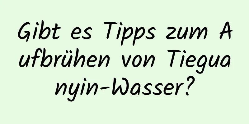 Gibt es Tipps zum Aufbrühen von Tieguanyin-Wasser?