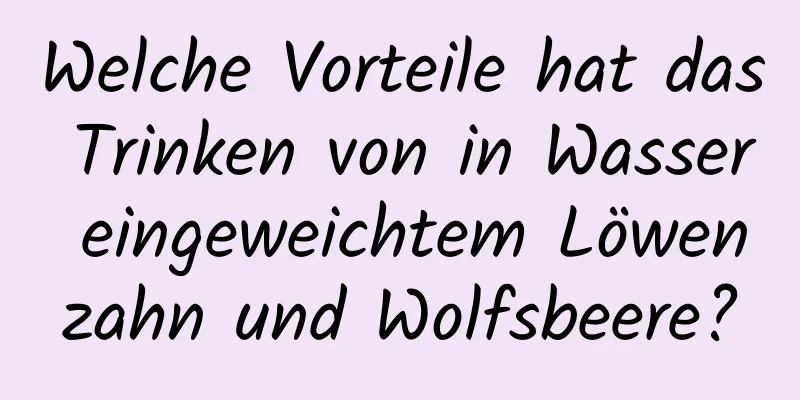 Welche Vorteile hat das Trinken von in Wasser eingeweichtem Löwenzahn und Wolfsbeere?