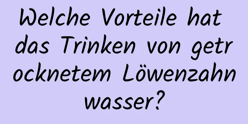 Welche Vorteile hat das Trinken von getrocknetem Löwenzahnwasser?