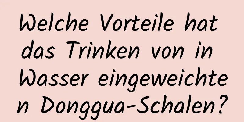 Welche Vorteile hat das Trinken von in Wasser eingeweichten Donggua-Schalen?