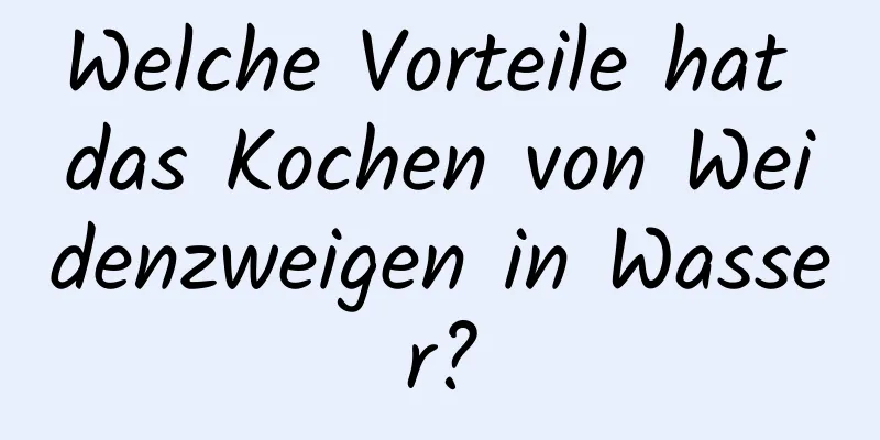 Welche Vorteile hat das Kochen von Weidenzweigen in Wasser?