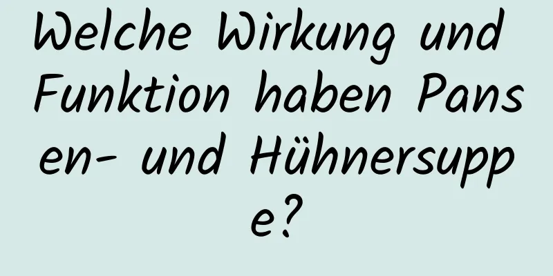 Welche Wirkung und Funktion haben Pansen- und Hühnersuppe?