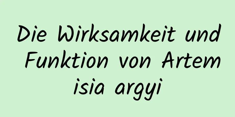 Die Wirksamkeit und Funktion von Artemisia argyi