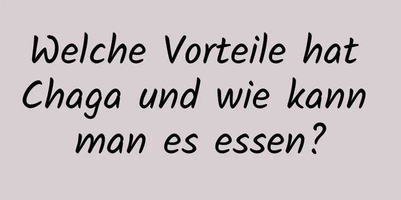 Welche Vorteile hat Chaga und wie kann man es essen?