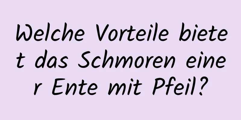 Welche Vorteile bietet das Schmoren einer Ente mit Pfeil?