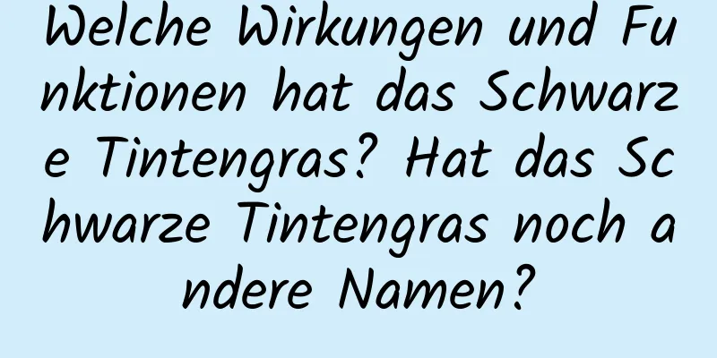 Welche Wirkungen und Funktionen hat das Schwarze Tintengras? Hat das Schwarze Tintengras noch andere Namen?