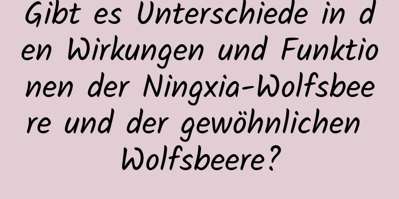 Gibt es Unterschiede in den Wirkungen und Funktionen der Ningxia-Wolfsbeere und der gewöhnlichen Wolfsbeere?