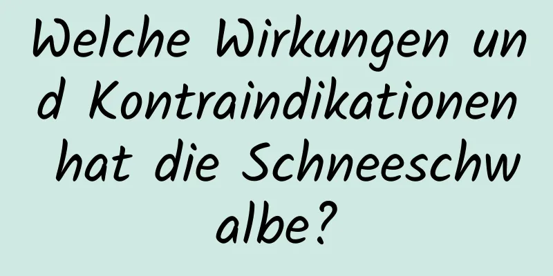 Welche Wirkungen und Kontraindikationen hat die Schneeschwalbe?