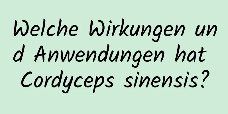 Welche Wirkungen und Anwendungen hat Cordyceps sinensis?