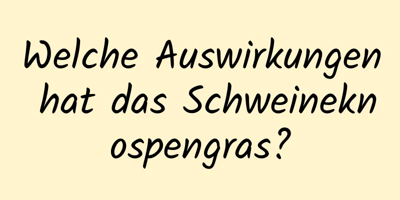 Welche Auswirkungen hat das Schweineknospengras?
