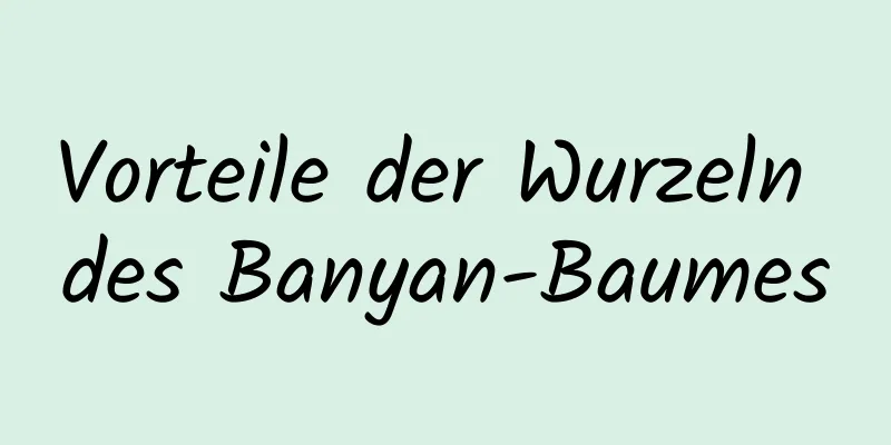 Vorteile der Wurzeln des Banyan-Baumes