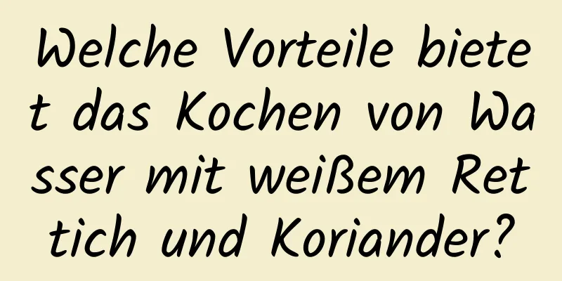 Welche Vorteile bietet das Kochen von Wasser mit weißem Rettich und Koriander?