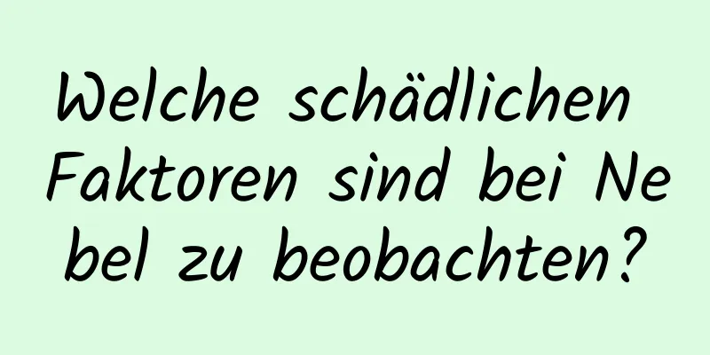 Welche schädlichen Faktoren sind bei Nebel zu beobachten?