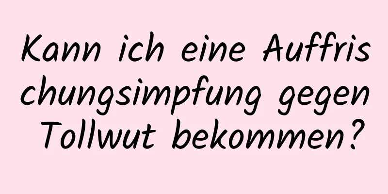 Kann ich eine Auffrischungsimpfung gegen Tollwut bekommen?