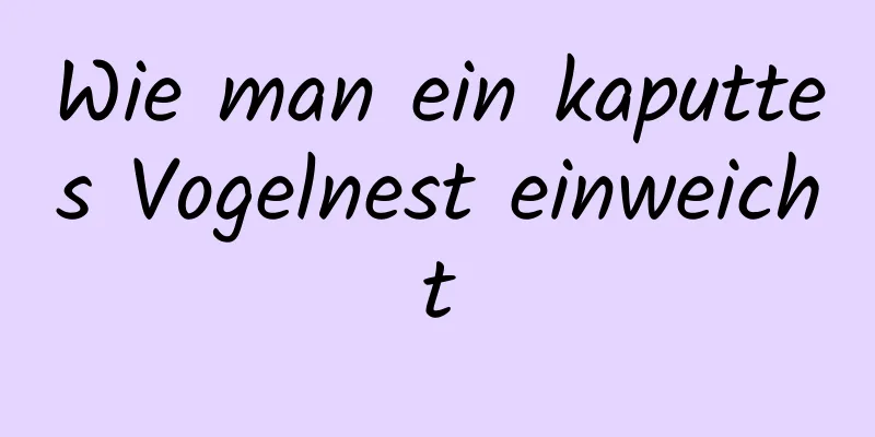 Wie man ein kaputtes Vogelnest einweicht