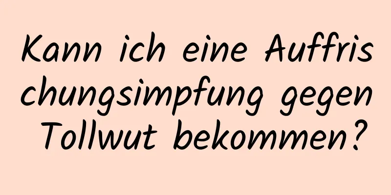 Kann ich eine Auffrischungsimpfung gegen Tollwut bekommen?