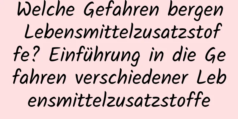 Welche Gefahren bergen Lebensmittelzusatzstoffe? Einführung in die Gefahren verschiedener Lebensmittelzusatzstoffe