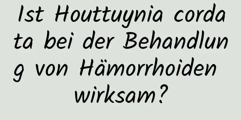 Ist Houttuynia cordata bei der Behandlung von Hämorrhoiden wirksam?