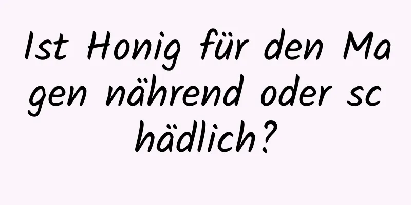 Ist Honig für den Magen nährend oder schädlich?