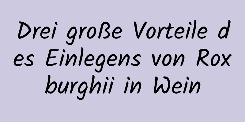 Drei große Vorteile des Einlegens von Roxburghii in Wein
