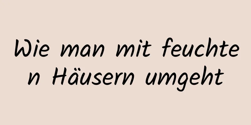 Wie man mit feuchten Häusern umgeht