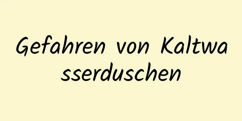 Gefahren von Kaltwasserduschen
