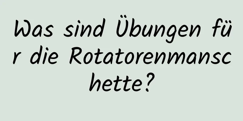 Was sind Übungen für die Rotatorenmanschette?