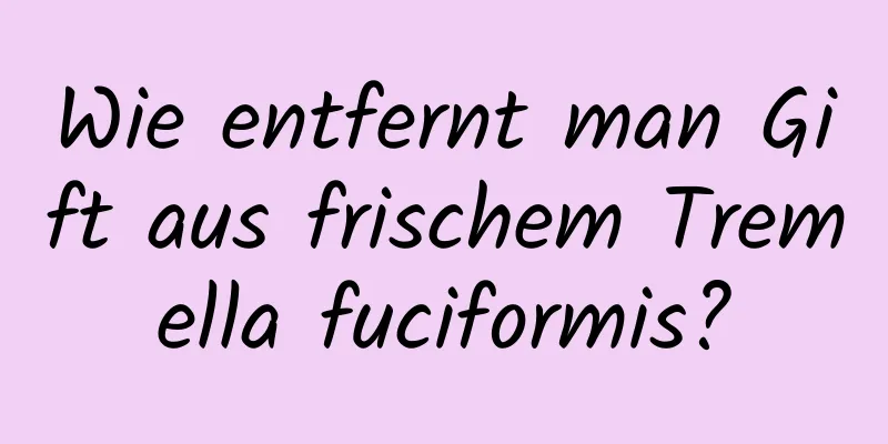 Wie entfernt man Gift aus frischem Tremella fuciformis?