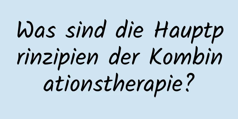 Was sind die Hauptprinzipien der Kombinationstherapie?
