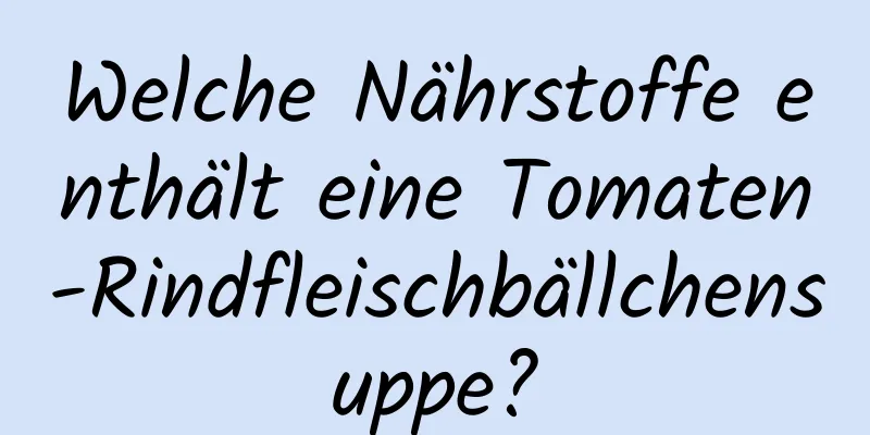Welche Nährstoffe enthält eine Tomaten-Rindfleischbällchensuppe?