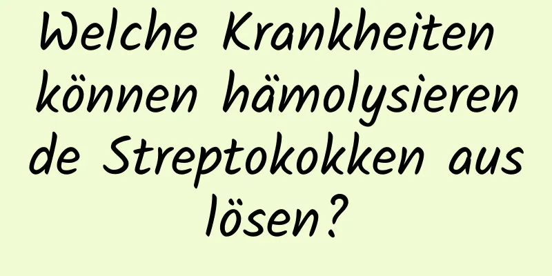 Welche Krankheiten können hämolysierende Streptokokken auslösen?