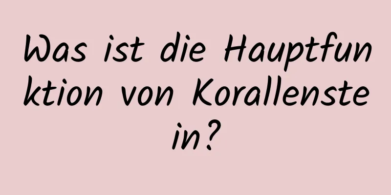 Was ist die Hauptfunktion von Korallenstein?