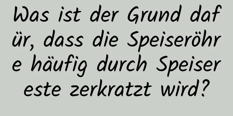 Was ist der Grund dafür, dass die Speiseröhre häufig durch Speisereste zerkratzt wird?
