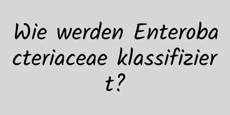 Wie werden Enterobacteriaceae klassifiziert?