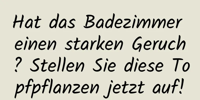 Hat das Badezimmer einen starken Geruch? Stellen Sie diese Topfpflanzen jetzt auf!