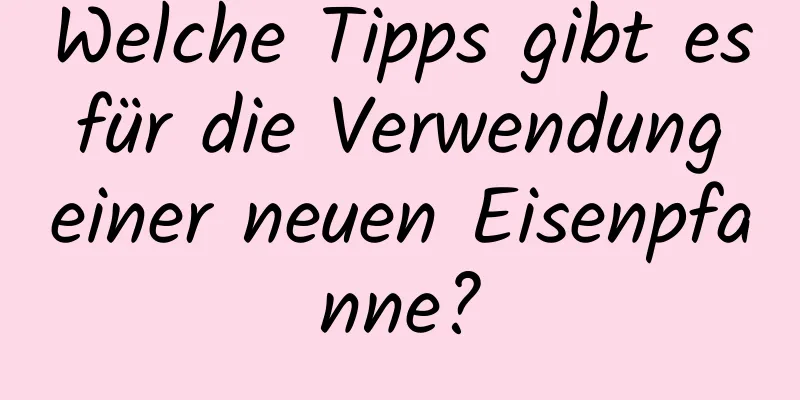 Welche Tipps gibt es für die Verwendung einer neuen Eisenpfanne?