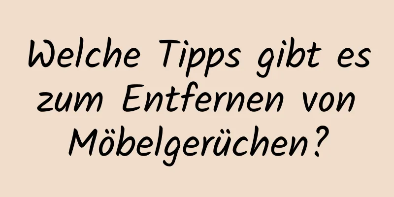 Welche Tipps gibt es zum Entfernen von Möbelgerüchen?