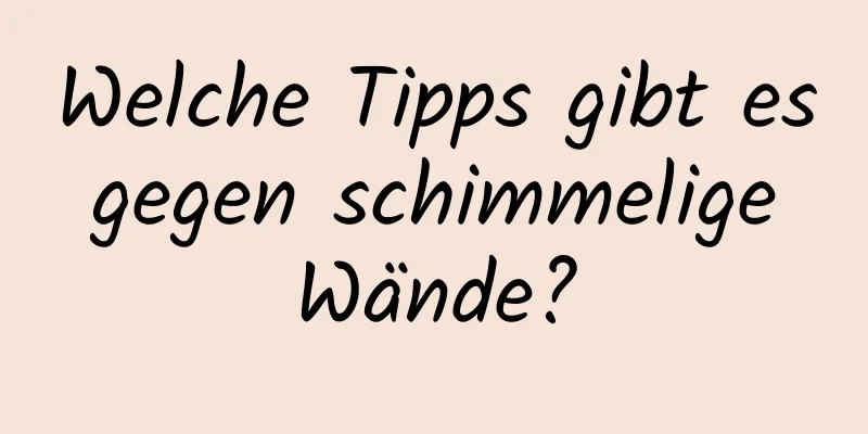 Welche Tipps gibt es gegen schimmelige Wände?