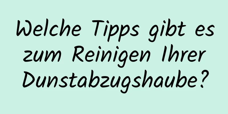 Welche Tipps gibt es zum Reinigen Ihrer Dunstabzugshaube?