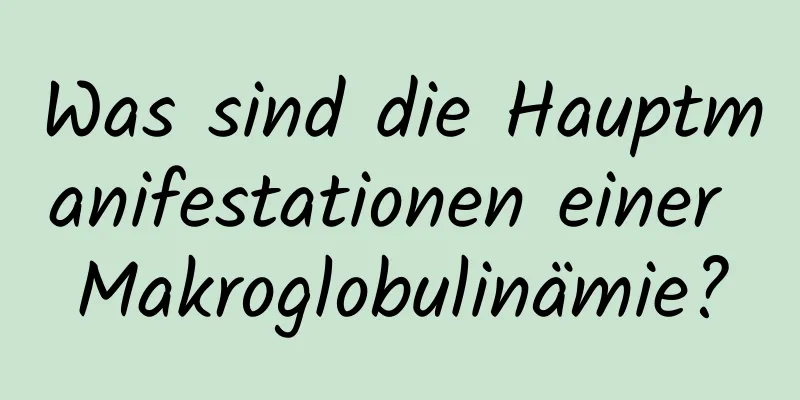 Was sind die Hauptmanifestationen einer Makroglobulinämie?