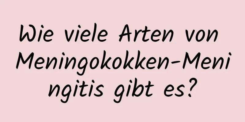 Wie viele Arten von Meningokokken-Meningitis gibt es?
