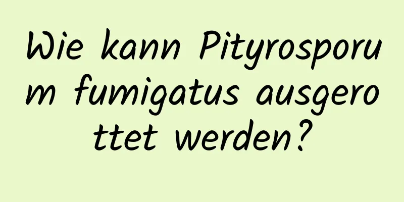 Wie kann Pityrosporum fumigatus ausgerottet werden?