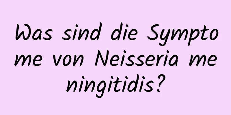 Was sind die Symptome von Neisseria meningitidis?
