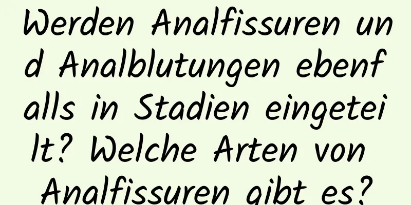 Werden Analfissuren und Analblutungen ebenfalls in Stadien eingeteilt? Welche Arten von Analfissuren gibt es?