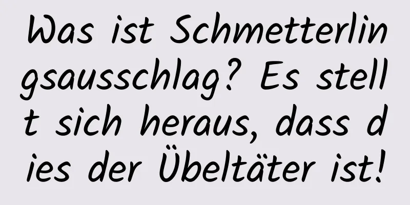 Was ist Schmetterlingsausschlag? Es stellt sich heraus, dass dies der Übeltäter ist!