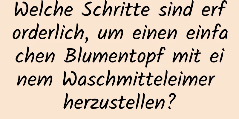 Welche Schritte sind erforderlich, um einen einfachen Blumentopf mit einem Waschmitteleimer herzustellen?