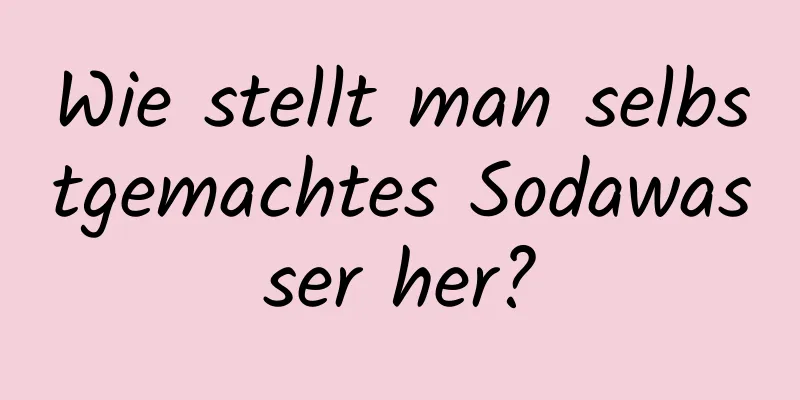 Wie stellt man selbstgemachtes Sodawasser her?