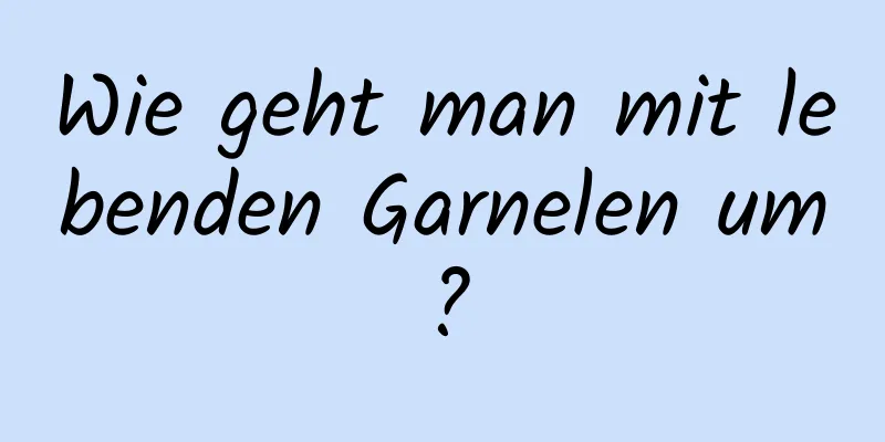 Wie geht man mit lebenden Garnelen um?