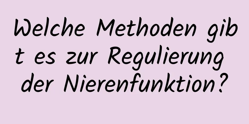 Welche Methoden gibt es zur Regulierung der Nierenfunktion?
